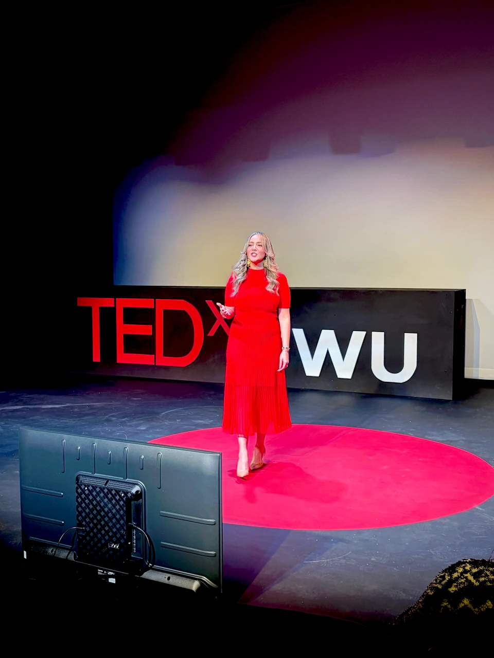 Diana Rodriguez presenting at TEDx TWU
